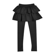 ZHUASHUM Kids Dress Sleeveless Warm Cute Cake Culottes Leggings With Ruffle Tutu Skirt Pants Little Footless Leggings With Ruffle Tutu Skirt Pants Black 3-4 Years